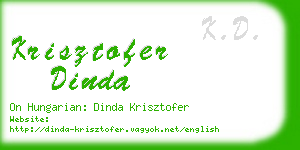 krisztofer dinda business card
